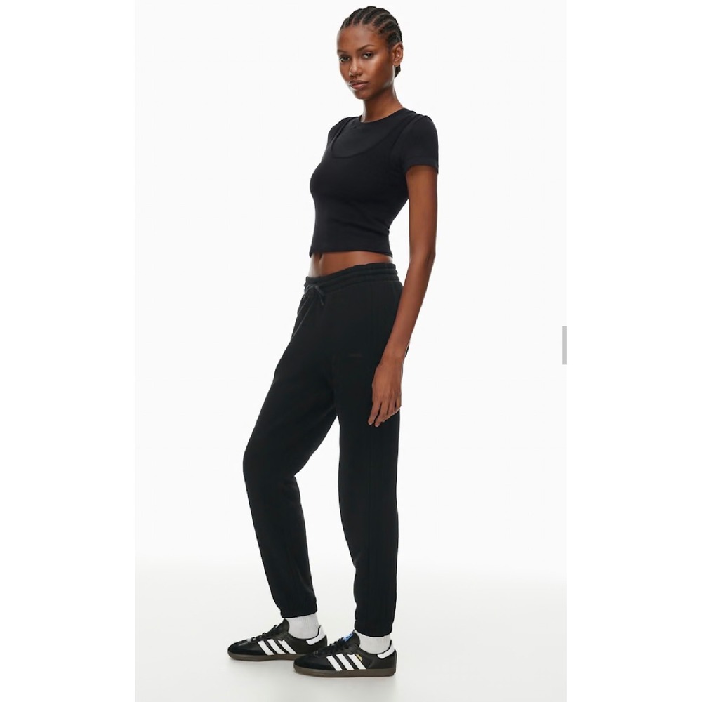 Tna Aritzia Cozy Fleece Boyfriend Sweatpants Black Joggers Small Cozy Athleisure
